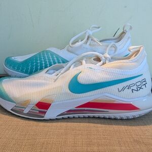 Nike Vapor NXT Men’s Athletic Shoes - White with Teal and Pink Accents